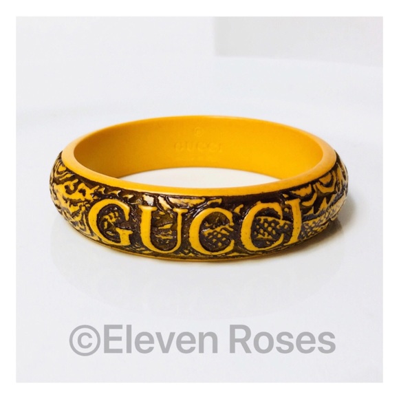Gucci Carved Resin Bangle Bracelet - Picture 1 of 9